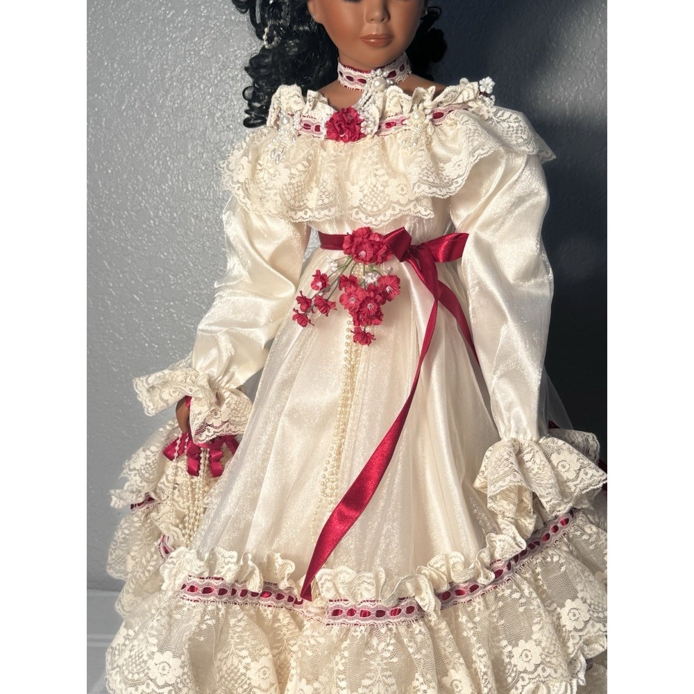 29" Rustie  Caylon  African American  Doll   GORGEOUS Red And White 601/1000 - Picture 4 of 16